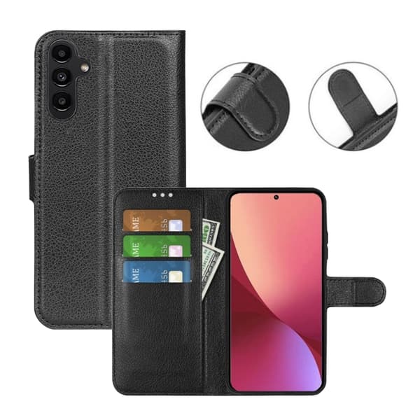 Samsung Galaxy A14 5G Wallet Case with Stand - Black Svart