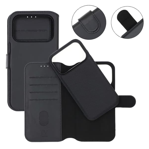 Rvelon Plånboksfodral Magnet för iPhone 17 Pro - Svart Svart