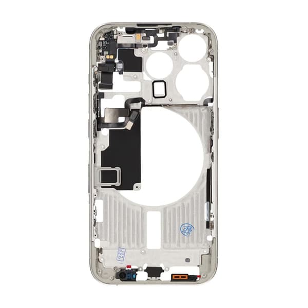 iPhone 15 Pro Mittenram med smådelar OEM - Titanvit