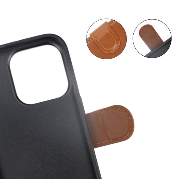 iPhone 15 Pro Plånboksfodral med Magsafe Rvelon - Brun Brun