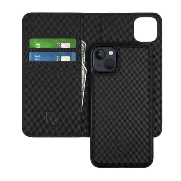 iPhone 13 Mini Wallet Case Magnet Rvelon - Black Svart