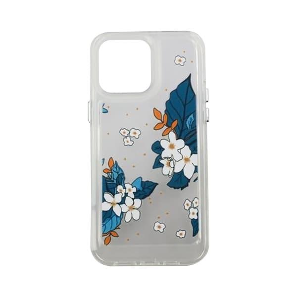 iPhone 14 Pro Max Mobile Case with Motif - Blue Leaves Mönstrat