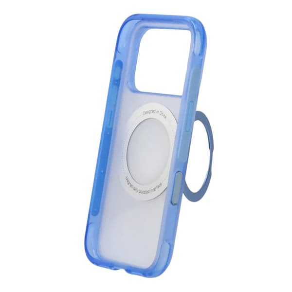 360-degree Rotating Stand Matte Magnetic Shockproof Airbag  Case  For iPhone 17 Pro Max/18 Pro Max Blue