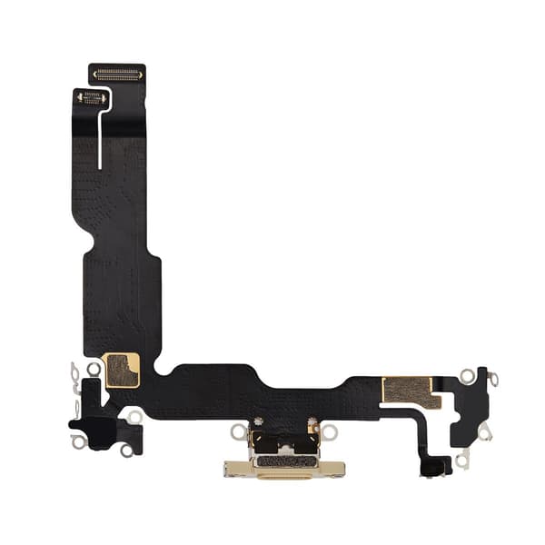 iPhone 15 Plus Laddkontakt med Flexkabel - Gul Gul
