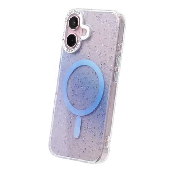 Glitter Diamond Magnetic Case - iPhone 16 Blue Blå