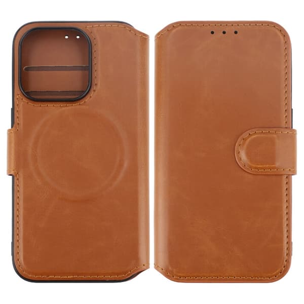 iPhone 15 Pro Wallet Case with Magsafe Rvelon - Brown Brun