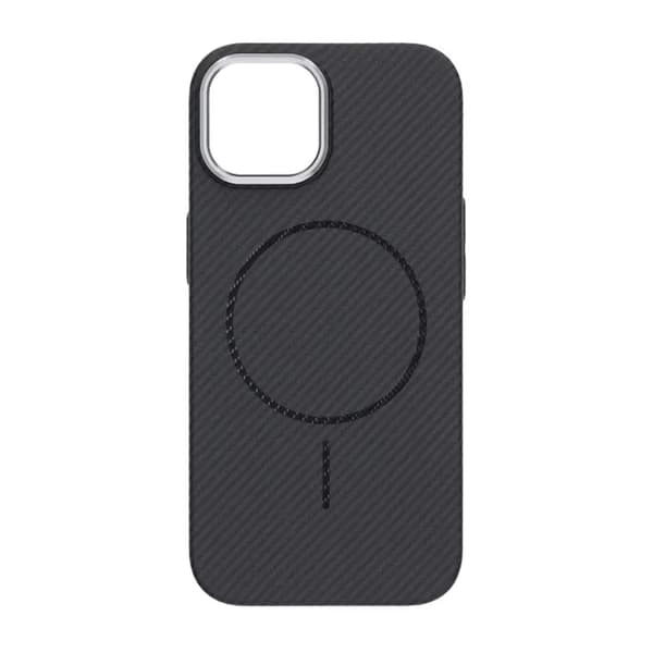 Carbon Patterned Mobile Case for iPhone 13 and 14 - Black Svart