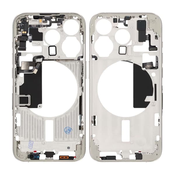 iPhone 15 Pro Mittenram med smådelar OEM - Titanvit