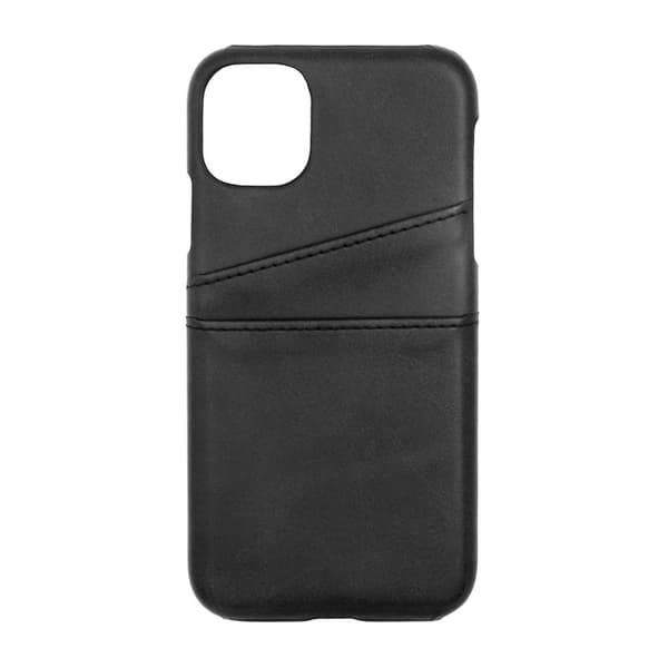 iPhone 11 PU Leather Kickstand Card Pocket Case Black Svart