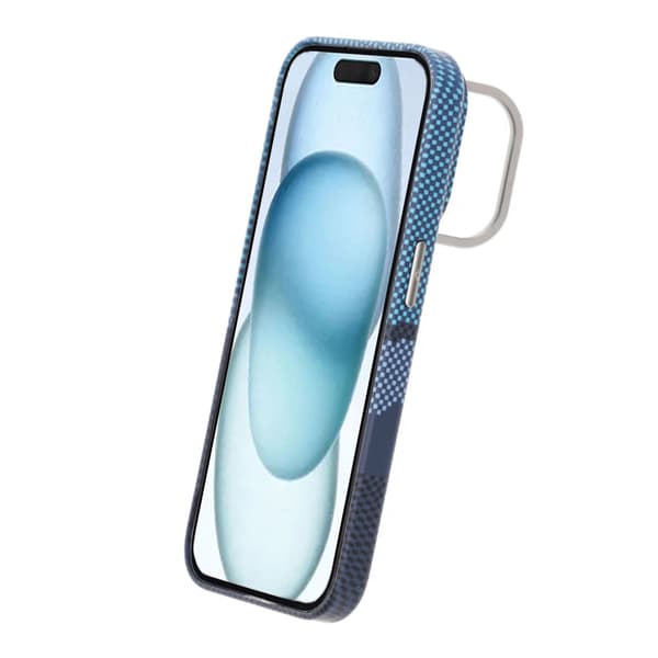 Magsafe Case and Stand for iPhone 15 Pro - Mountain Blue Blå