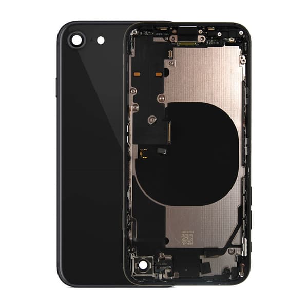 iPhone SE 2020 Baksida med Komplett Ram - Svart Svart