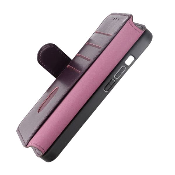 iPhone 15 Pro Plånboksfodral Läder Rvelon - Lila Lila