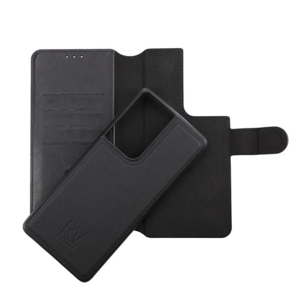 RV Magnetic Wallet Case-Galaxy S21 Ultra-Black Svart