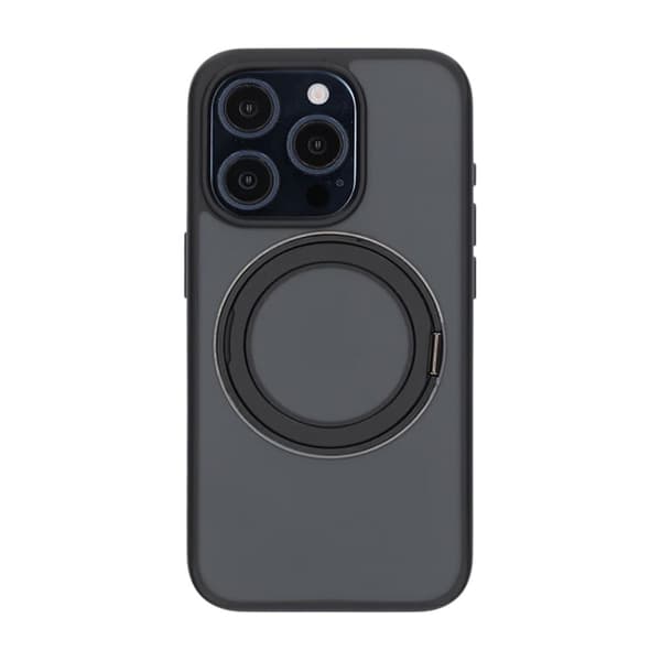 Matte case 360 rotating bracket Mobile Phone Case For iPhone 15 Pro Black Svart