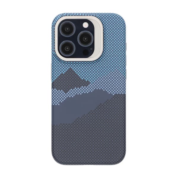 Magsafe Case and Stand for iPhone 15 Pro - Mountain Blue Blå