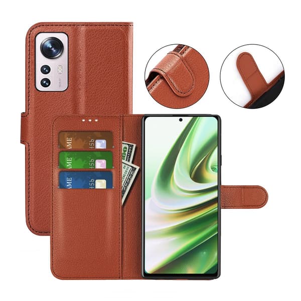 Xiaomi 12 Lite Plånboksfodral med Stativ - Brun Brun
