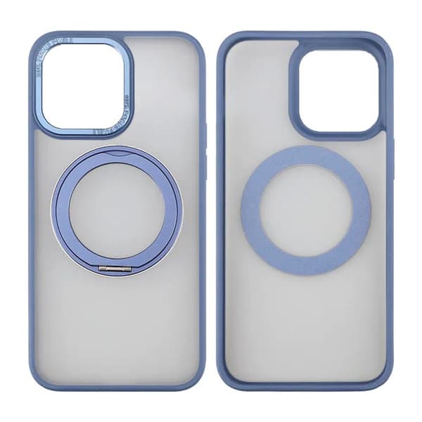 iPhone 15 Pro Max Cover with MagSafe Stand Rvelon - Blue Blå
