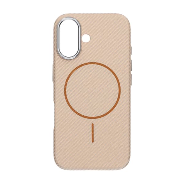 iPhone 16 Mobile Case Carbon Patterned - Gold Guld