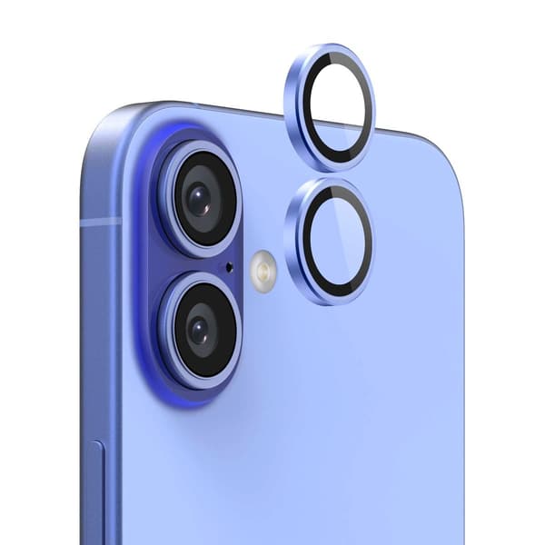iPhone 16/16 Plus Kameralins med metallram - Blå Blå