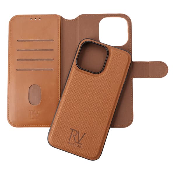 iPhone 15 Pro Max Plånboksfodral Magnet Rvelon - Brun Brun