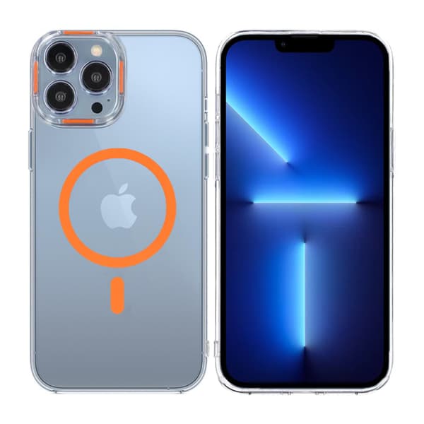 iPhone 13 Pro Shockproof Phone Case with Magsafe - Orange Orange