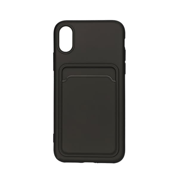 Silicone Case with Card Holder iPhone X/XS - Black Svart