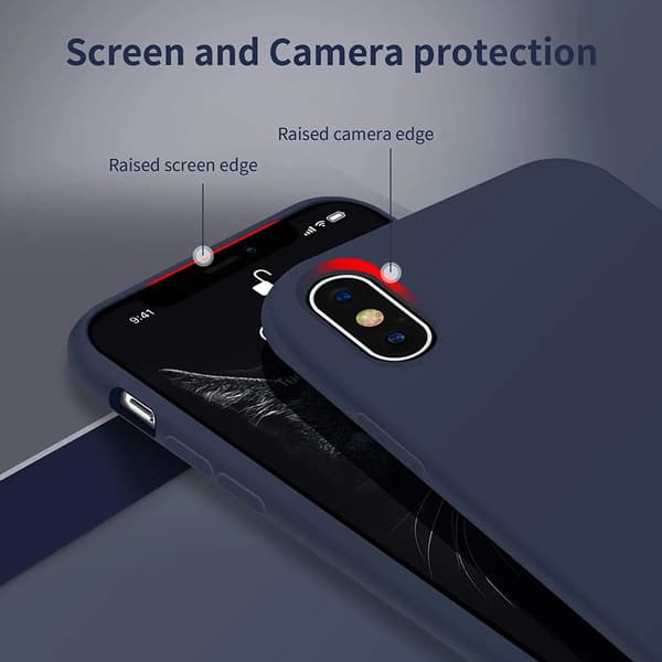 Rvelon Silicone Mobile Case for iPhone X and XS - Blue Blå