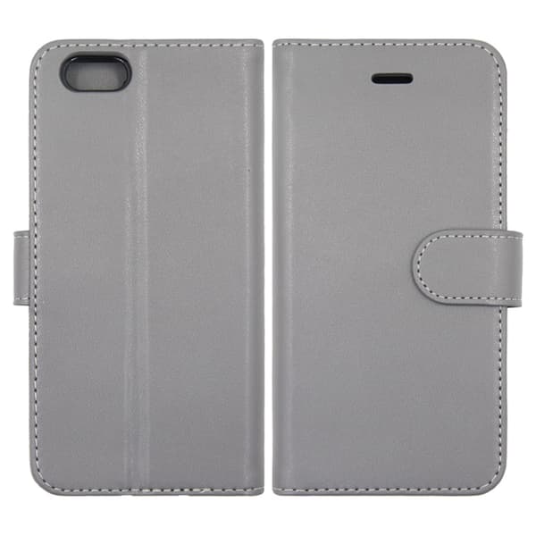 iPhone 6 och iPhone 6S Plånboksfodral Läder med Stativ - Grå Grå