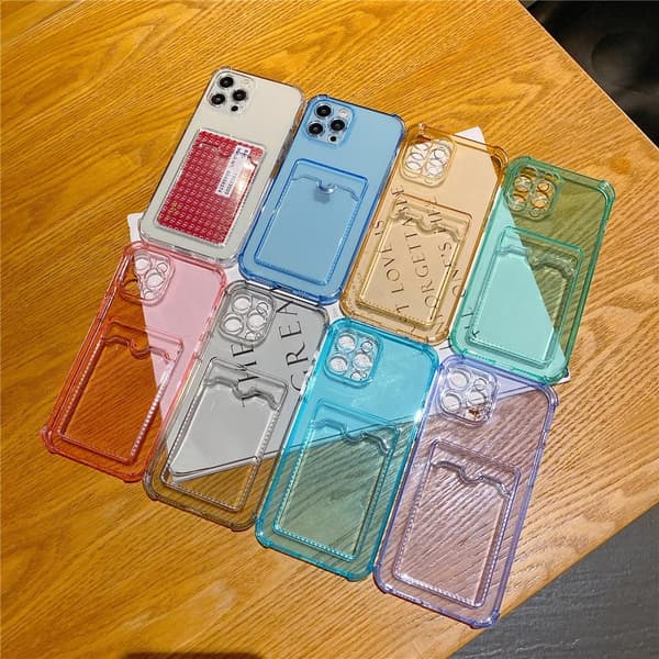 iPhone 12 Pro Shockproof Case with Card Holder - Yellow Gul