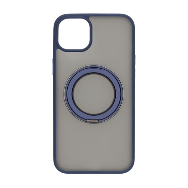 Matte case 360 ​​rotating bracket Mobile Phone Case For iPhone 15 Plus Blue Blå