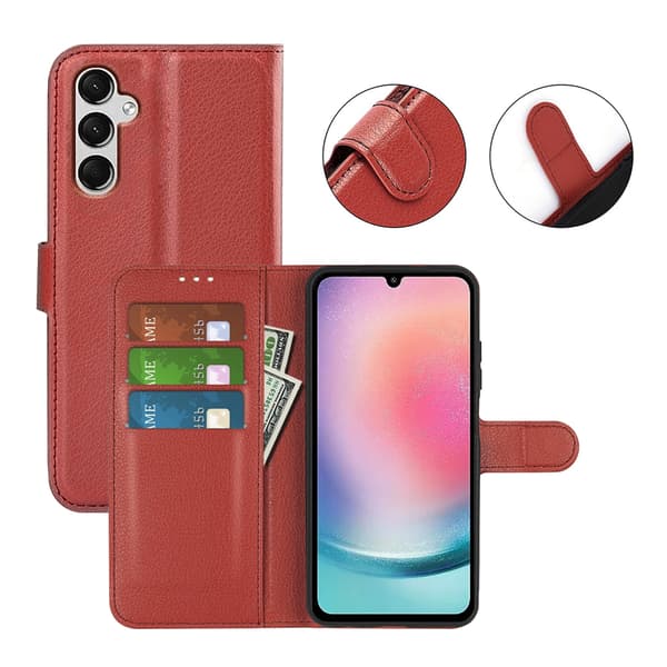 Samsung Galaxy A25 Plånboksfodral med Stativ - Brun Brun