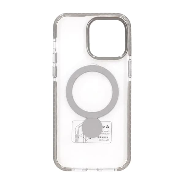 Case Magsafe for iPhone 14 Pro - Transparent gray with ring stand Transparent
