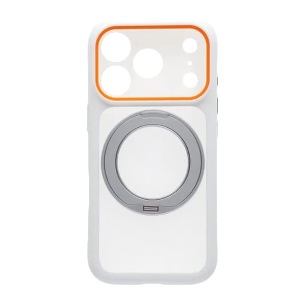 Clear Glow 360-degree Rotating MagSafe Stand Case For iPhone 17 Pro Max White Vit