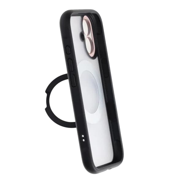 Clear Glow 360-degree Rotating MagSafe Stand Case For iPhone 17 Black Svart