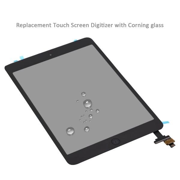 iPad Mini/Mini 2 Glas med Touchskärm med Hemknapp Flexkabel P... Svart