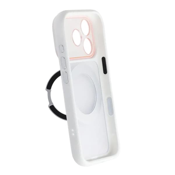 Clear Glow 360-degree Rotating MagSafe Stand Case For iPhone 17 Pro White Vit