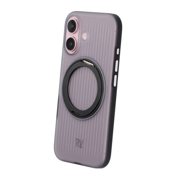 Rvelon 360 rotating bracket Mobile Phone Case For iPhone 16 Black Svart