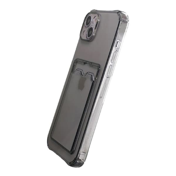 Shockproof Case with Card Holder iPhone 15 Black Svart