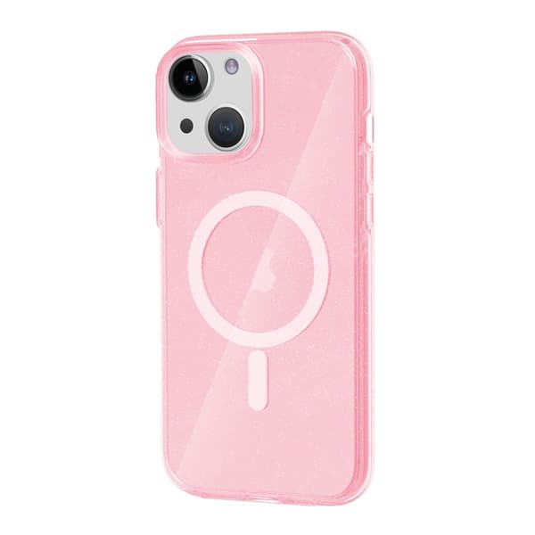 iPhone 15 Mobile Case Glitter Magsafe - Pink Glitter