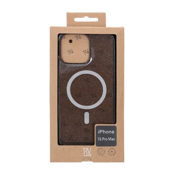 iPhone 16 Pro Max Rvelon TPU Mobile Case with MagSafe - Glitter Black Glitter