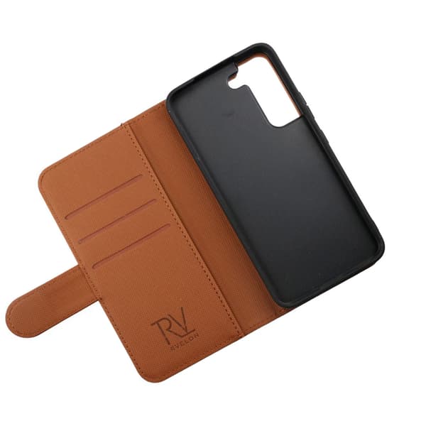 Samsung Galaxy S22 Wallet Case Magnet - Gold Brown Brun
