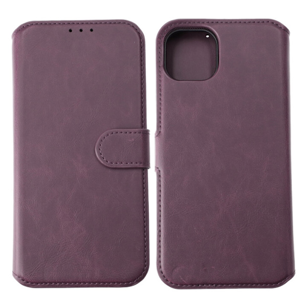 RV Magnetic Wallet Case iPhone 15 Plus Dark Cherry Lila