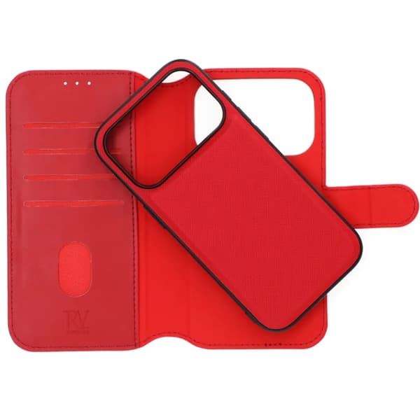 Rvelon Wallet Case Magnet for iPhone 17 Pro - Red Röd