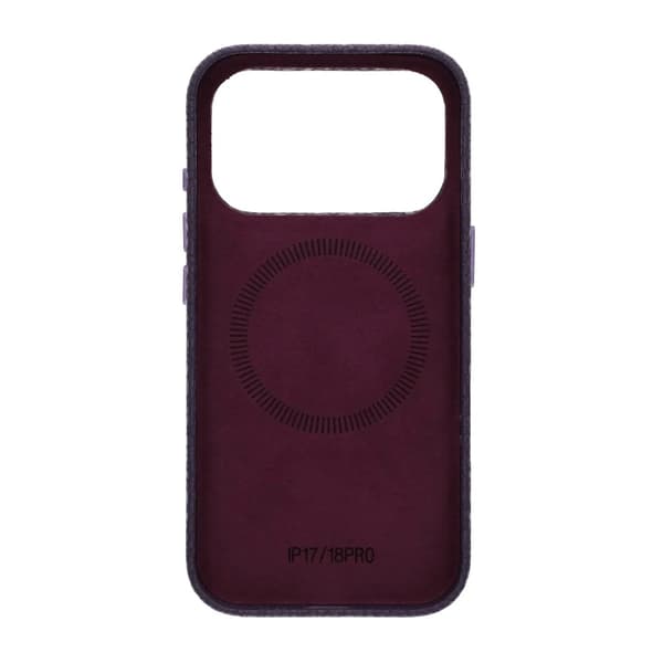 Crystal Grain Full Wrap Magnetic PU Leather Case For iPhone 17 Pro/18 Pro Purple Lila