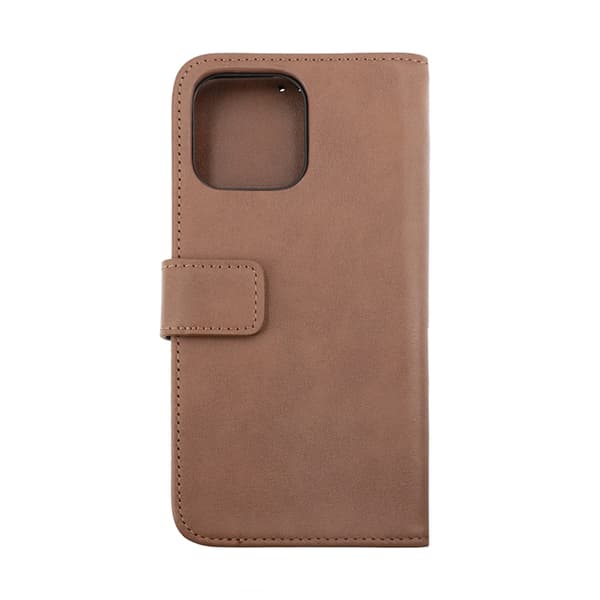 iPhone 14 Pro Wallet Case Leather Rvelon - Brown Brun