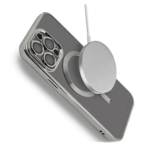 Luxury Mobile Case with Magsafe iPhone 15 Pro Max - Silver Silver