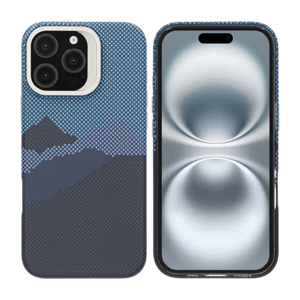 Case Magsafe and stand for iPhone 16 Pro Max - Mountain Blue Blå