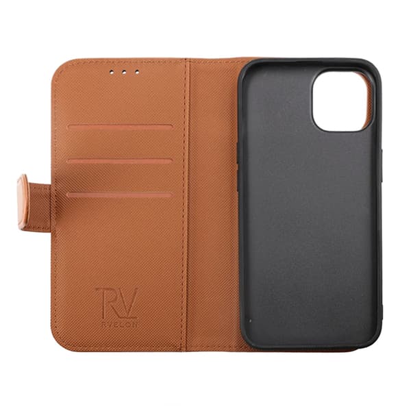 iPhone 14 Plus Plånboksfodral Magnet Rvelon - Brun Brun