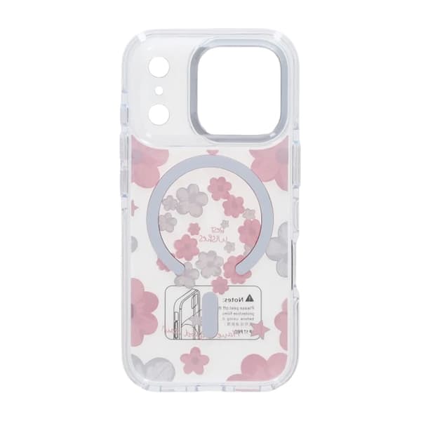 Gradient Floral Magnetic Case For iPhone 17 Pro Max Pink