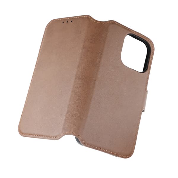 iPhone 15 Pro Plånboksfodral Läder Rvelon - Brun